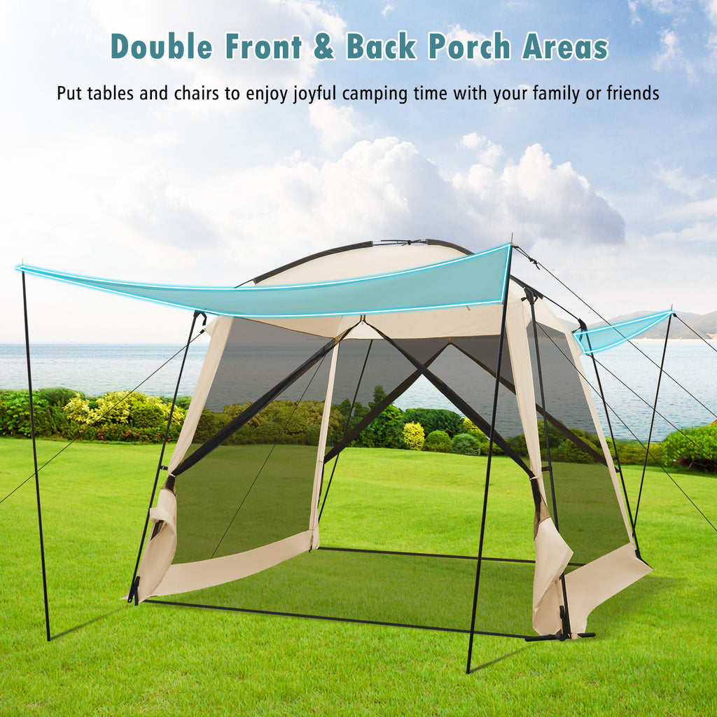 10 x Feet Screened Canopy Tent w/ Vestibule and Zippered Door