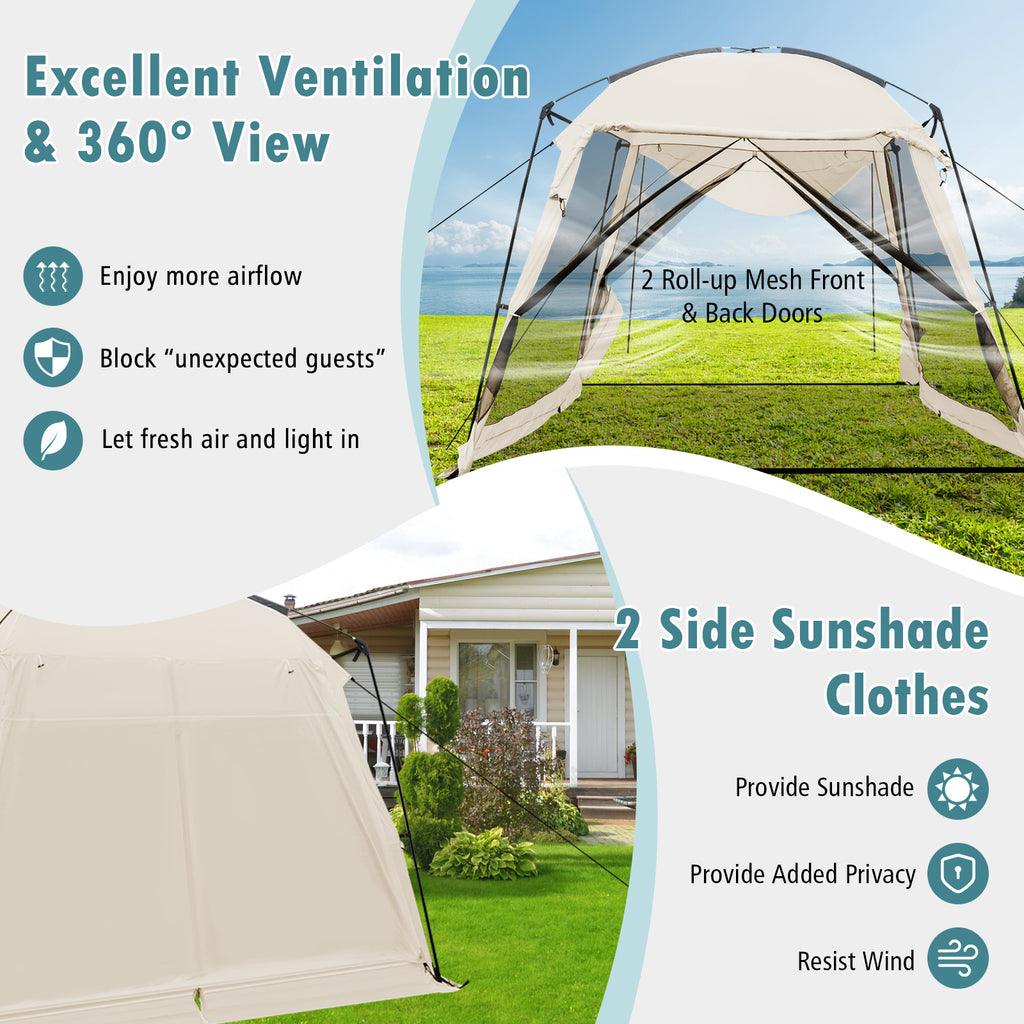 10 x Feet Screened Canopy Tent w/ Vestibule and Zippered Door