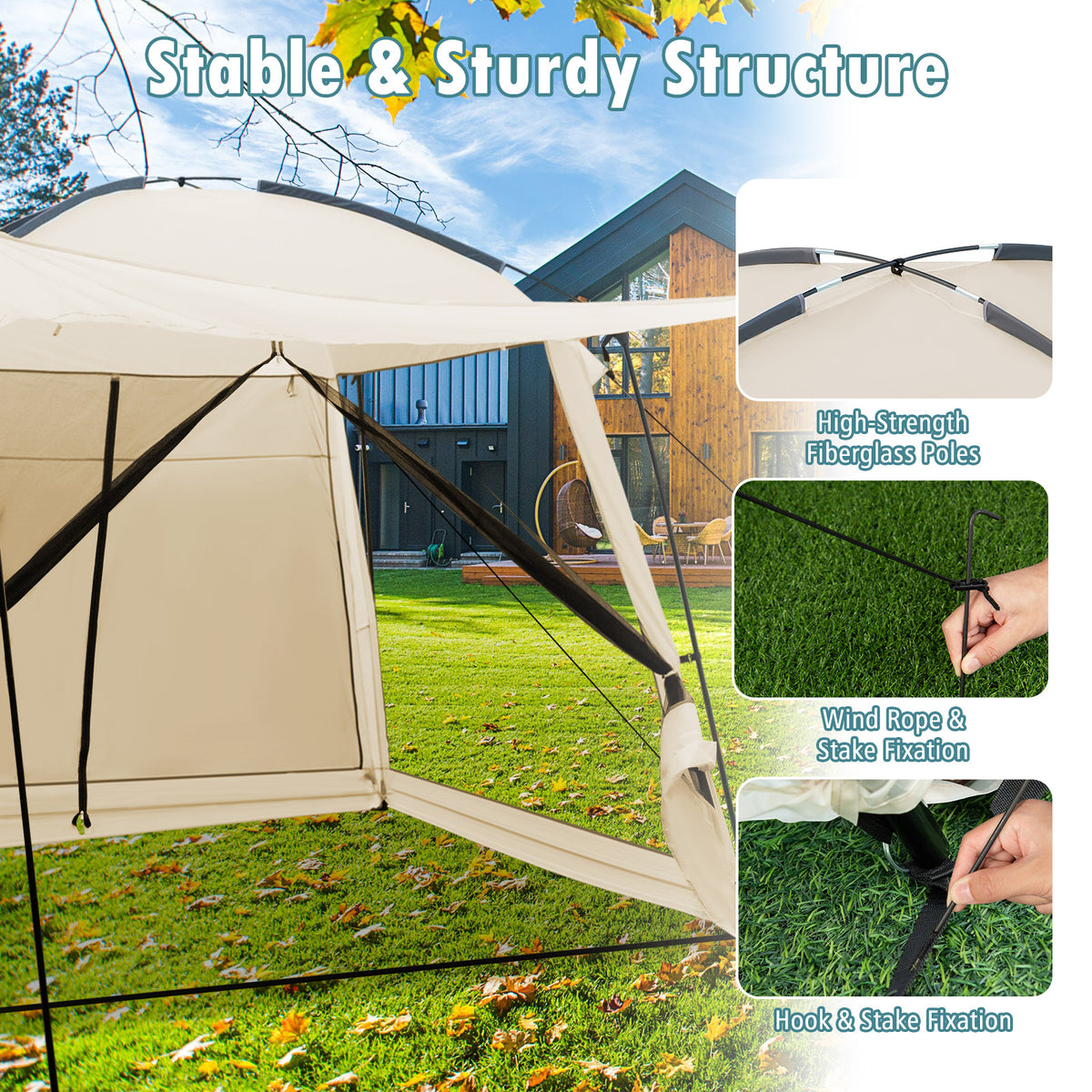 10 x Feet Screened Canopy Tent w/ Vestibule and Zippered Door