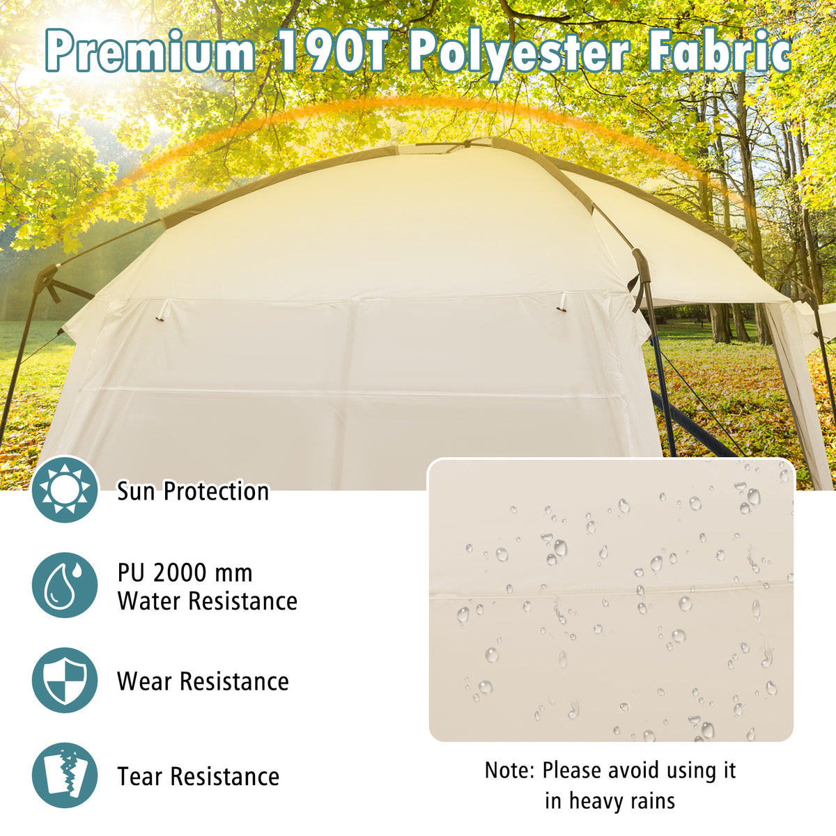 10 x Feet Screened Canopy Tent w/ Vestibule and Zippered Door