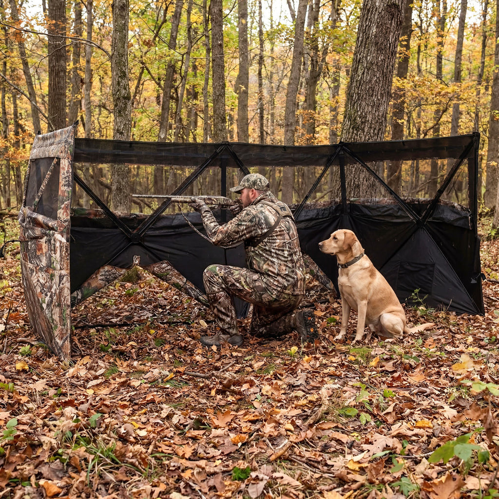 Hunting Blind with Dog Door – 1-3 Person Camouflage Tent