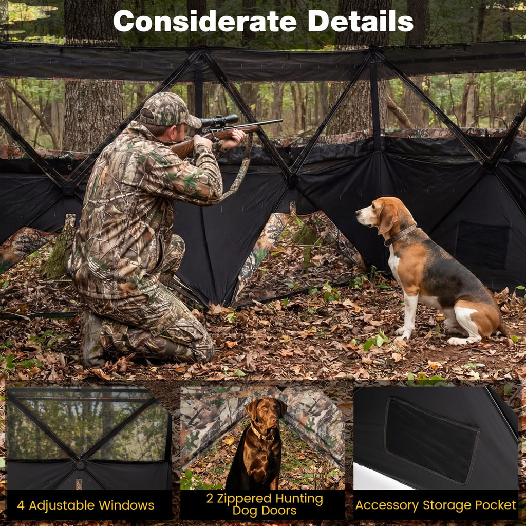 Hunting Blind with Dog Door – 1-3 Person Camouflage Tent