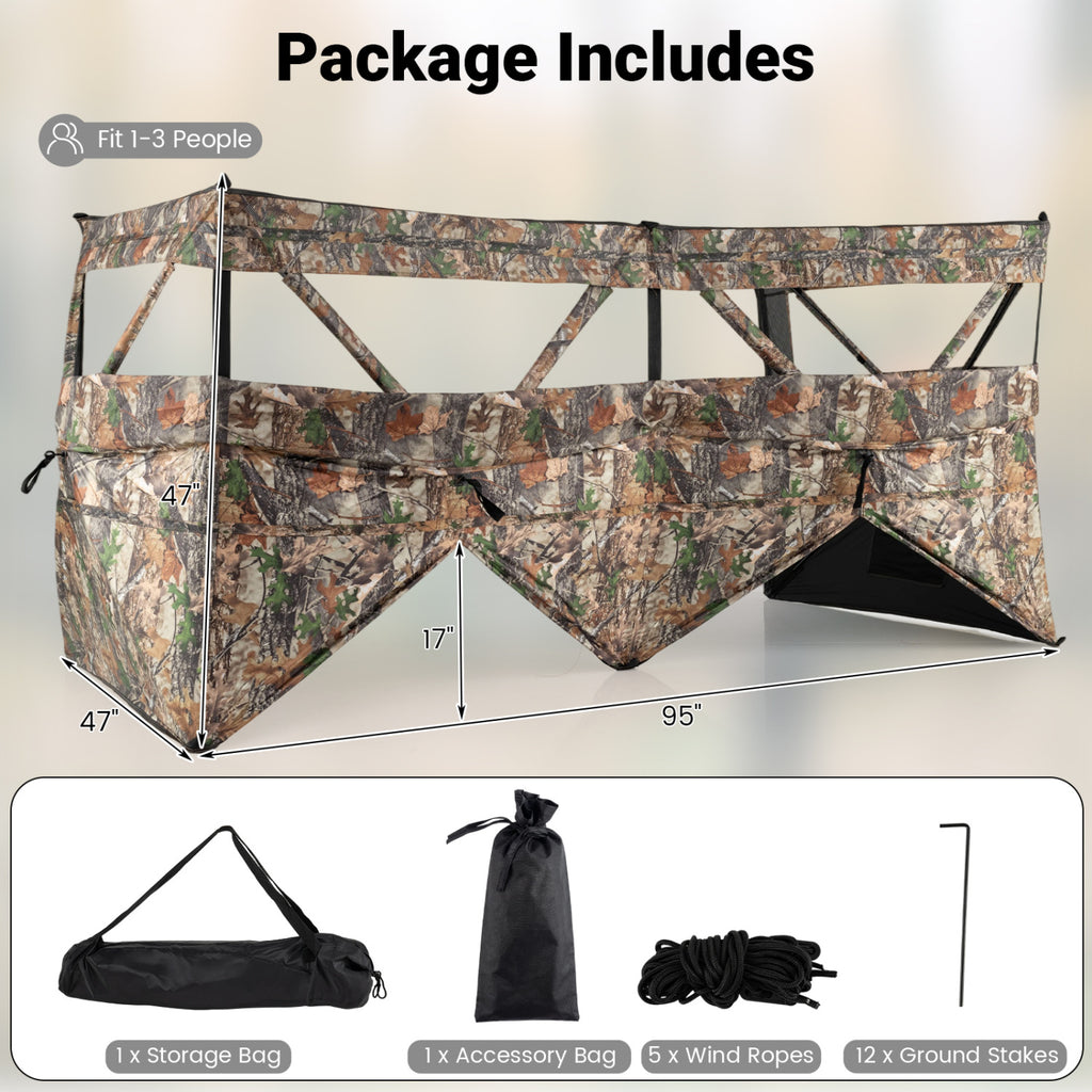Hunting Blind with Dog Door – 1-3 Person Camouflage Tent