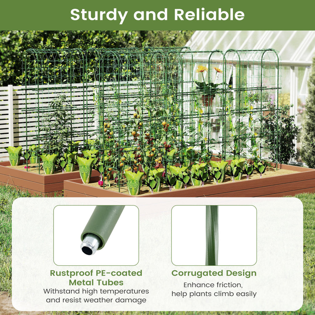 Self-Watering Raised Garden Bed with Trellis - Gray