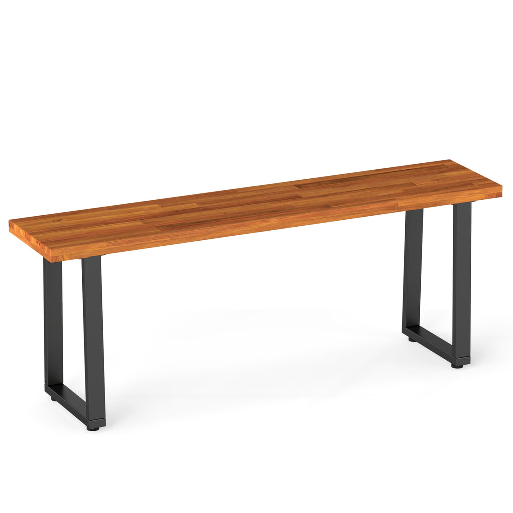 Set of 1 Wood Patio Bench 47.5" Long Dining for Entryway Poolside