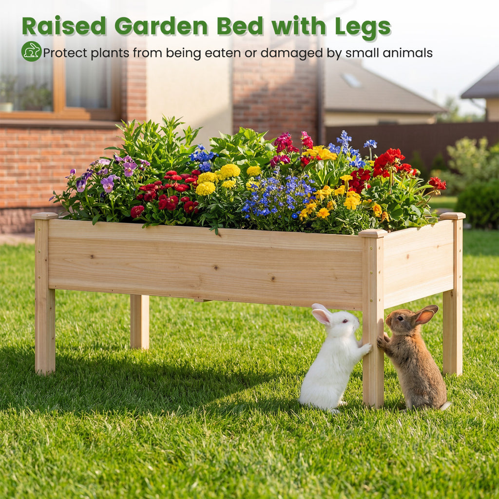 Wooden Raised Garden Bed with Legs 48" x 25" x 19"