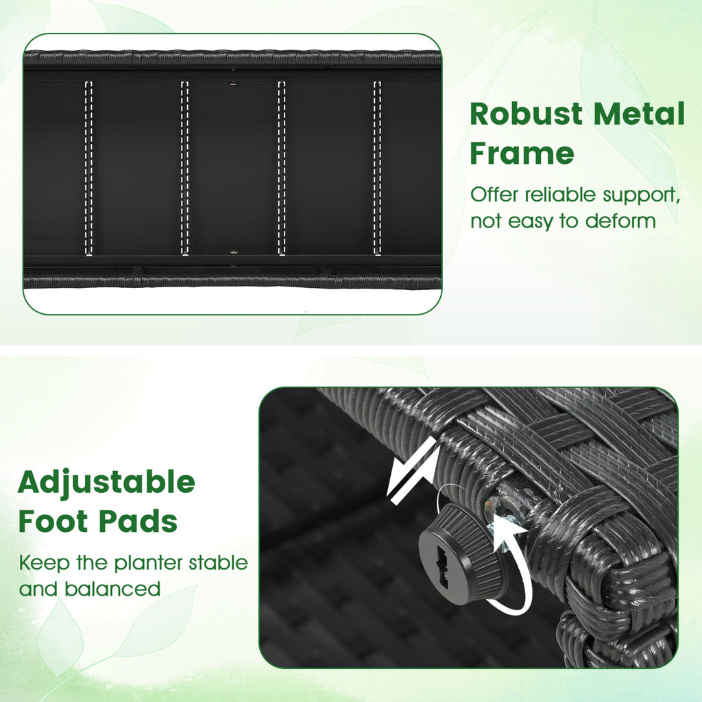 49 Inch Raised Garden Bed with Trellis Set of 2 - Black