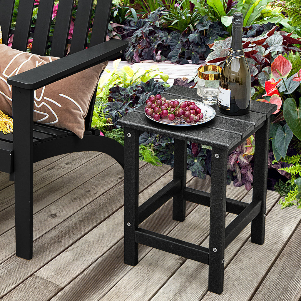 Weather-Resistant Adirondack Side Table Set - 14" x 14", Gray (Set of 2)