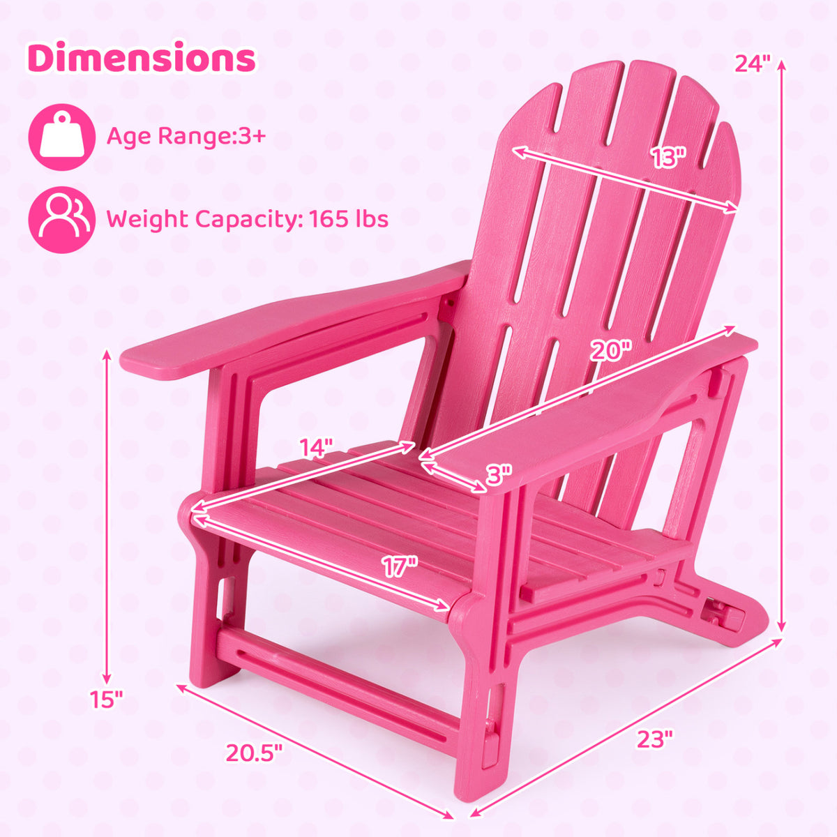 Set of 2 All-Weather Outdoor Kids Patio Seating with Ergonomic Design