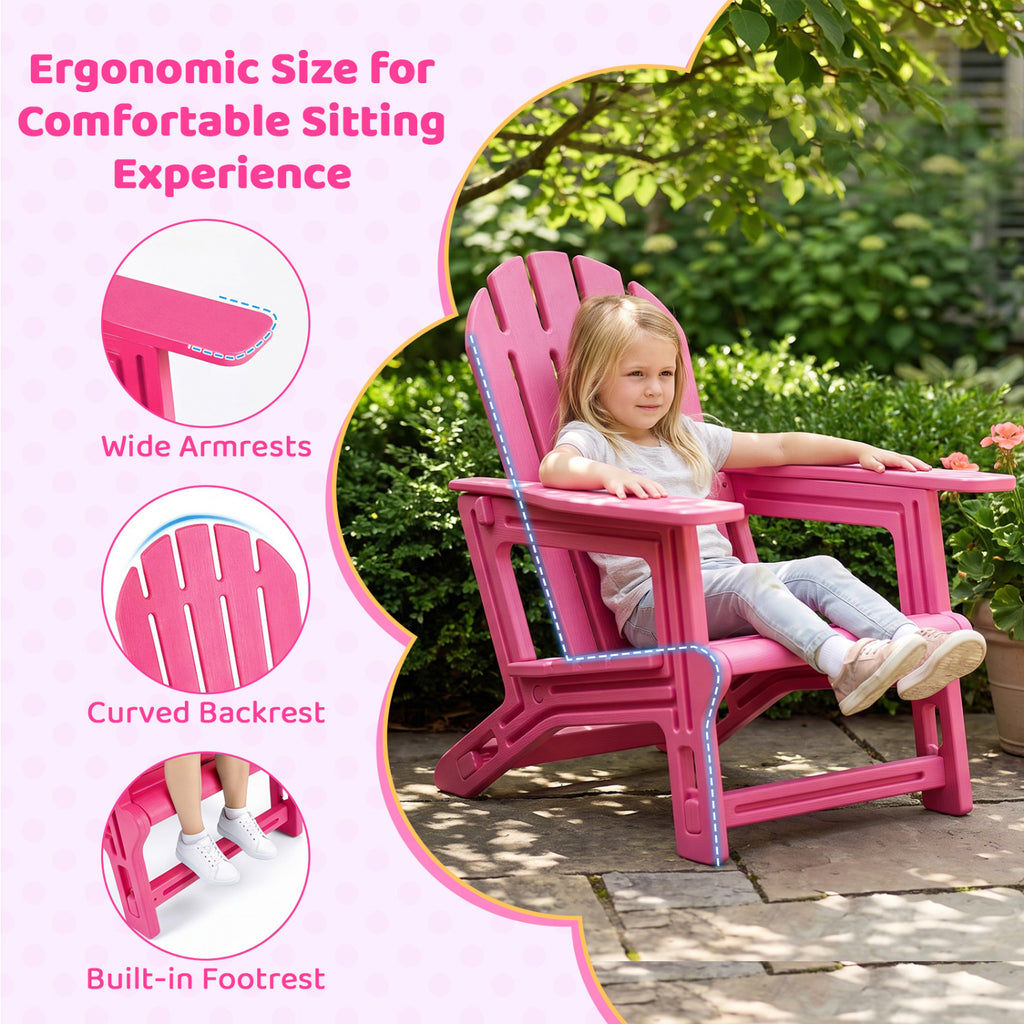 Set of 2 All-Weather Outdoor Kids Patio Seating with Ergonomic Design