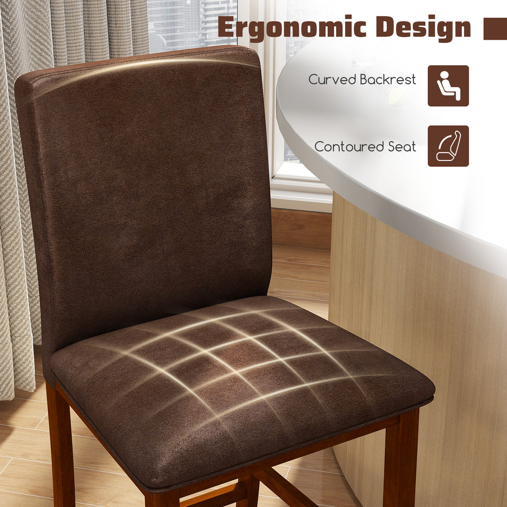 Counter Barstools with Rubberwood Legs, Polyester Fabric - Walnut