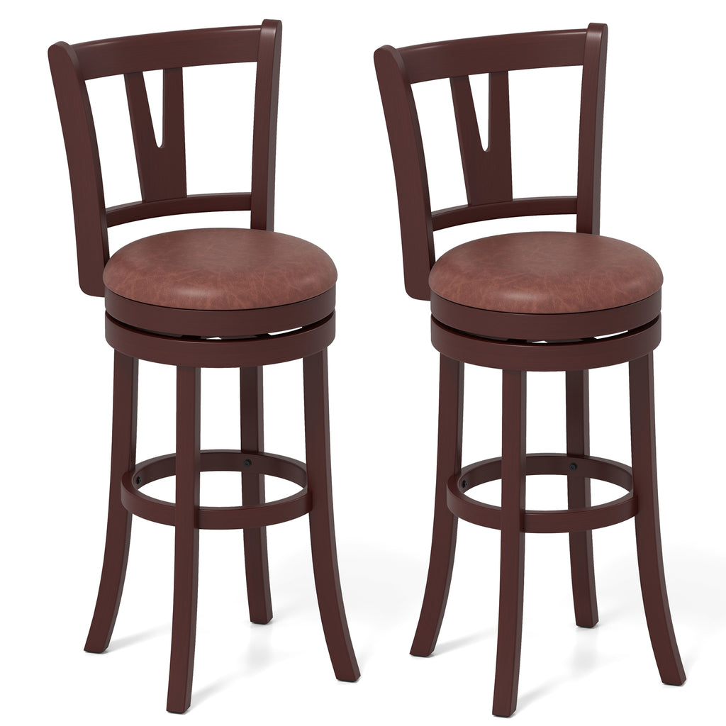 Counter Height Swivel Barstools with High Backs, 26 inches – Set of 2