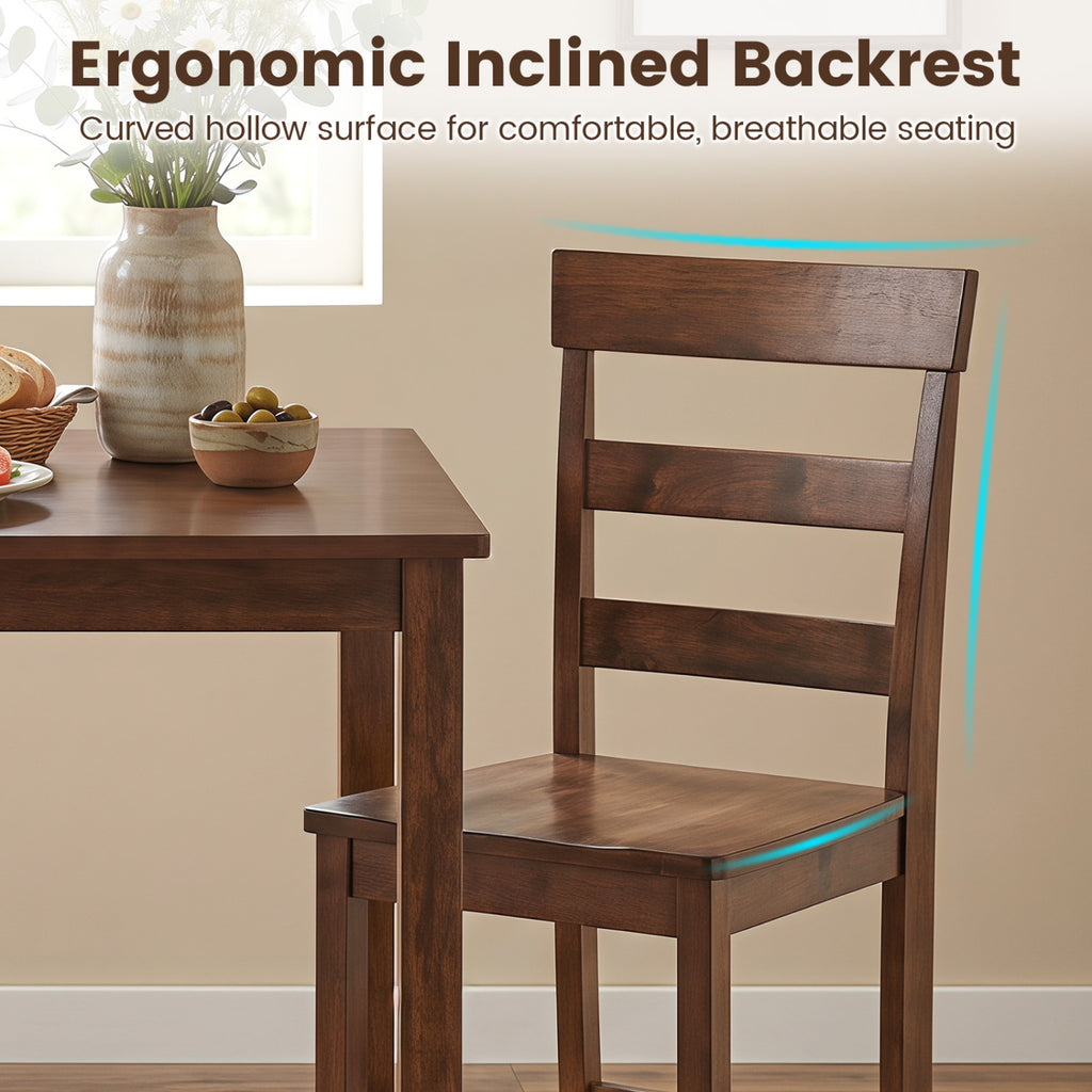 Counter Height Bar Stools with Rubber Wood Frame - 2 Pieces