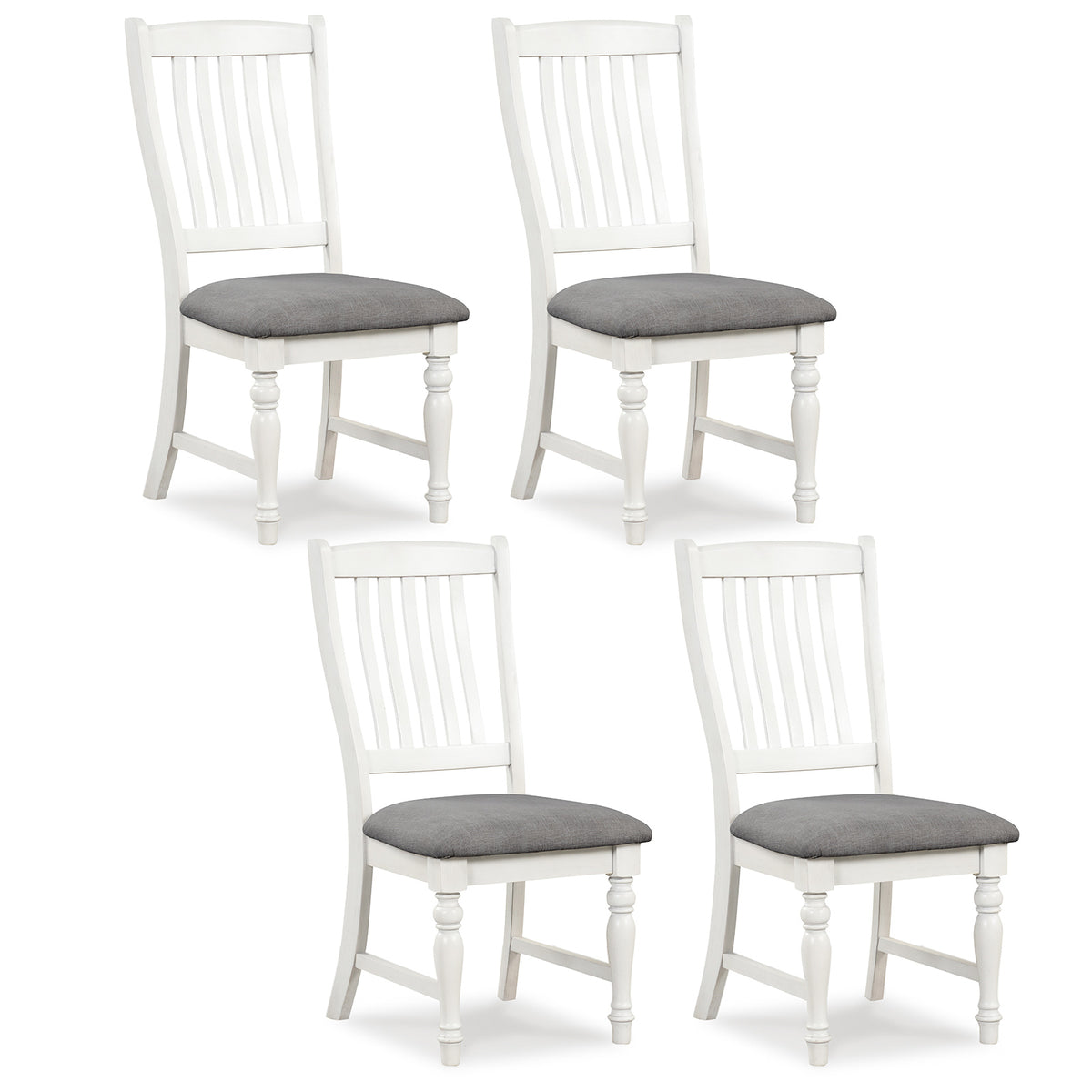Dining Chairs Set of 2 with Wood Legs - White