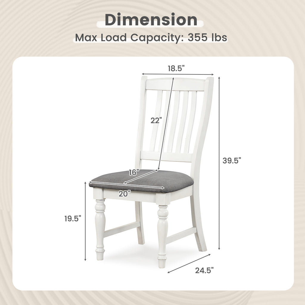 Dining Chairs Set of 2 with Wood Legs - White