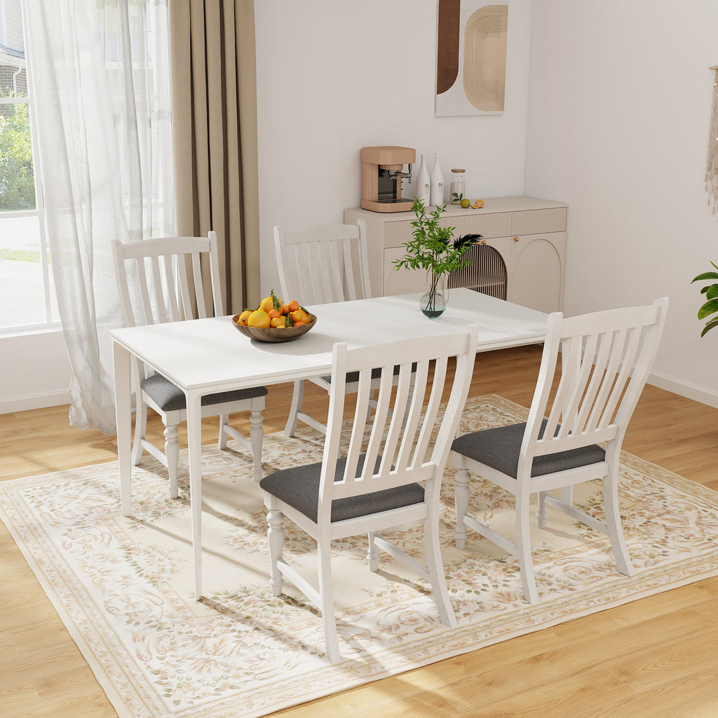 Dining Chairs Set of 2 with Wood Legs - White
