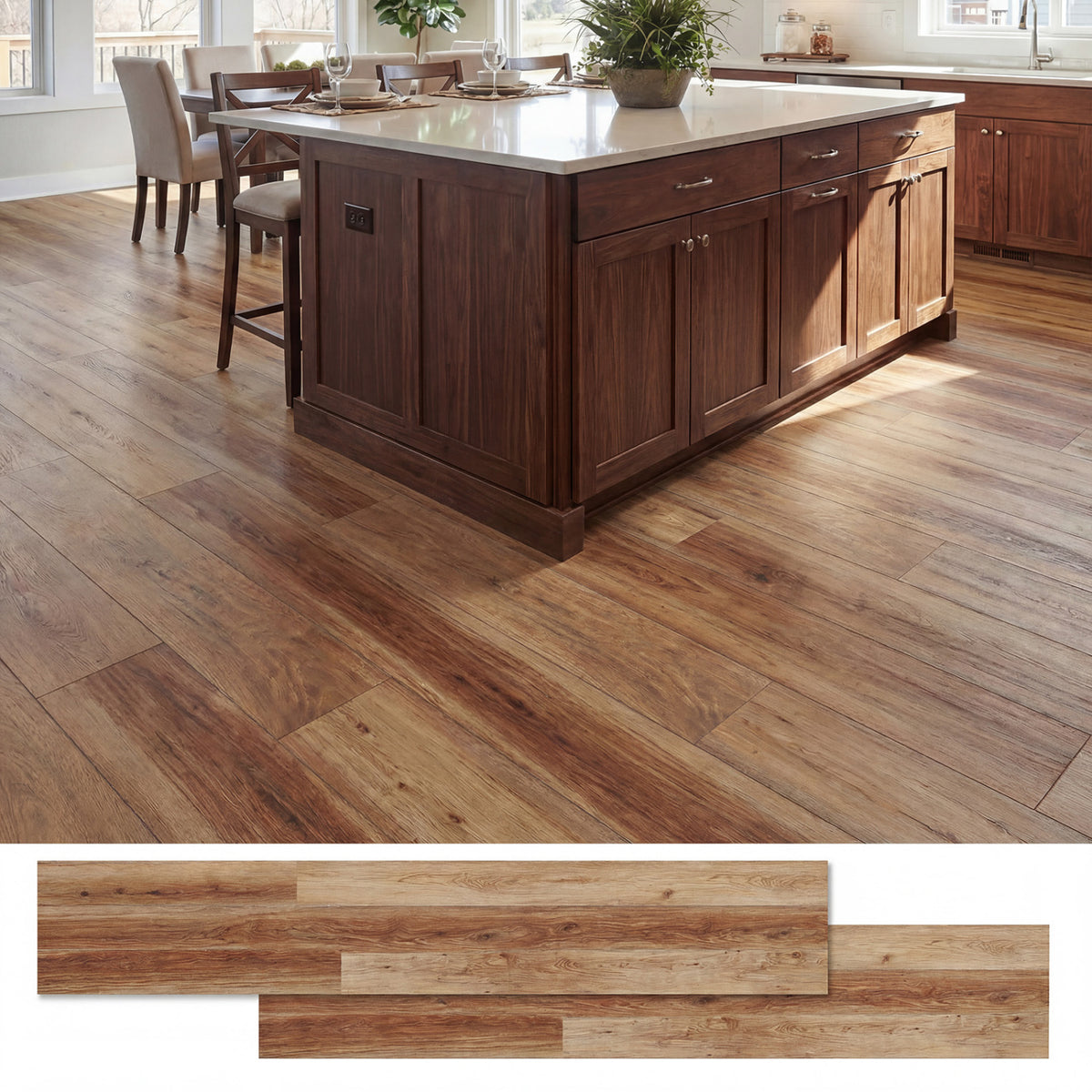 48 Pack Brown Vinyl Floor Tiles Waterproof Vinyl Plank Flooring Set - Costway