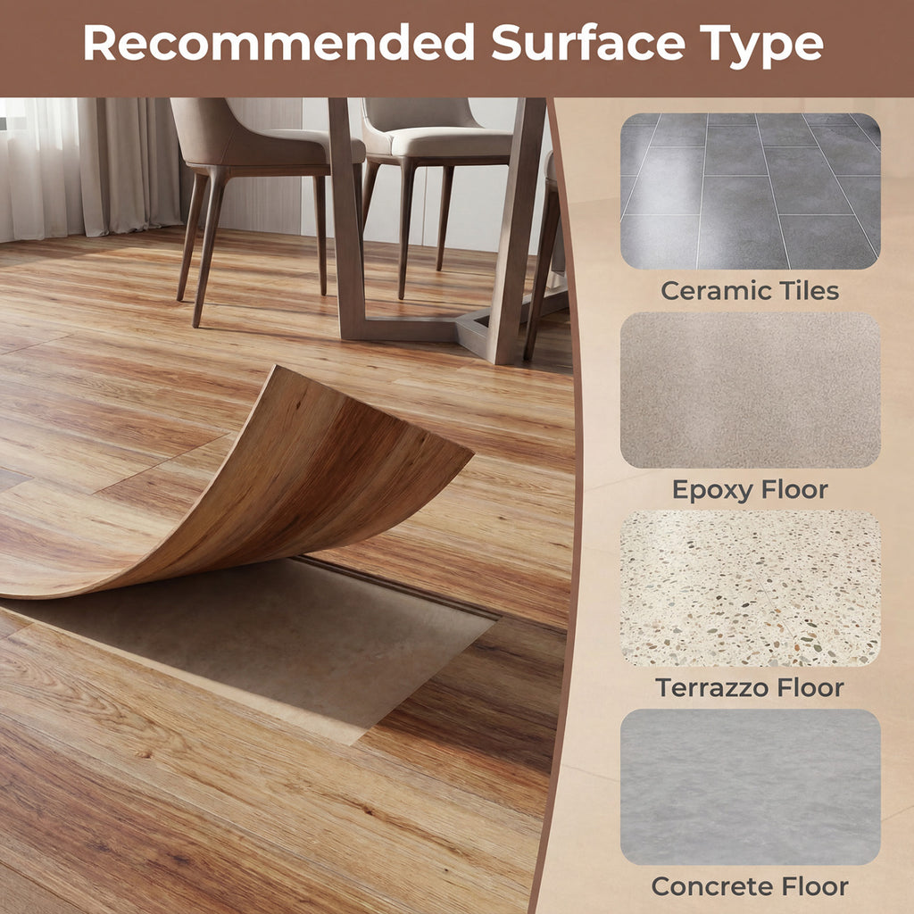 48 Pack Brown Vinyl Floor Tiles Waterproof Vinyl Plank Flooring Set - Costway