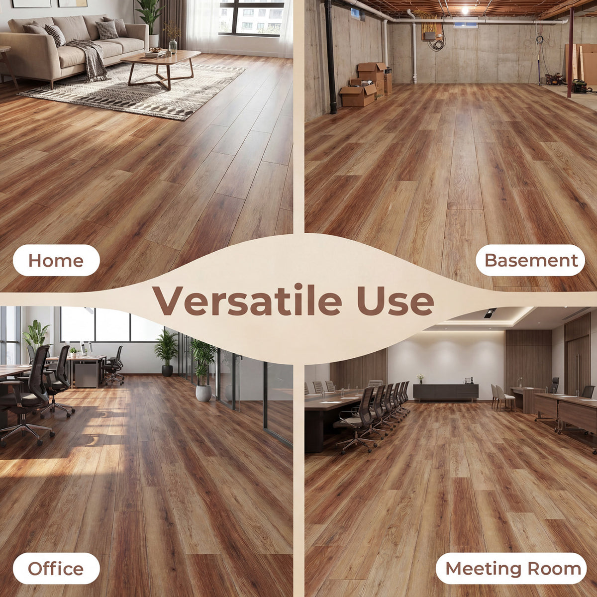 48 Pack Brown Vinyl Floor Tiles Waterproof Vinyl Plank Flooring Set - Costway