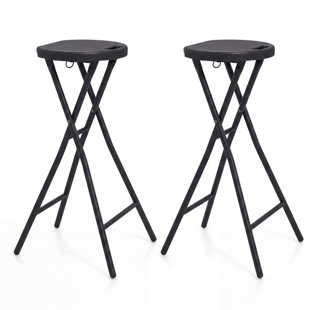 Set of 2 Folding Bar Stools 27.5" - Black