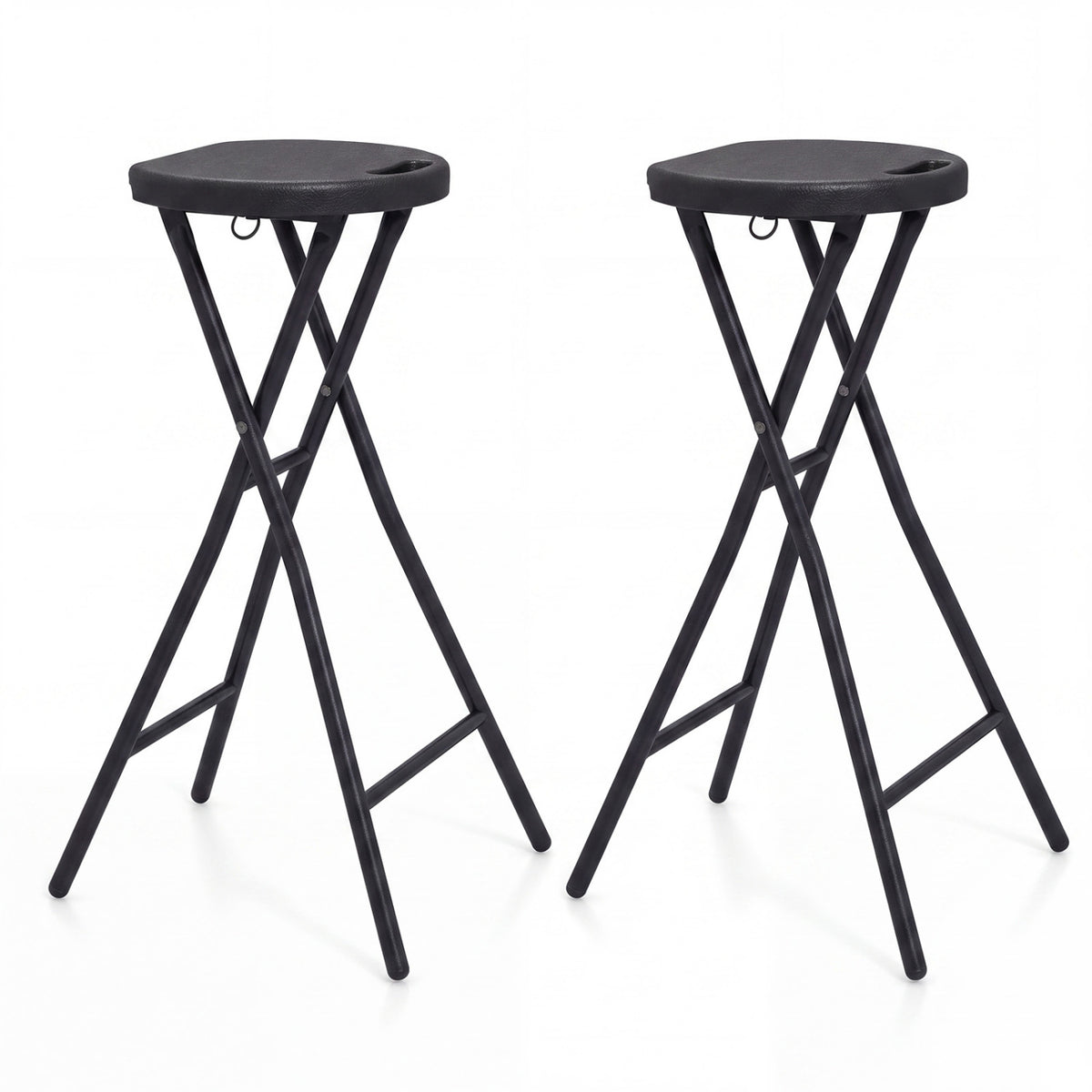 Set of 2 Folding Bar Stools 27.5" - Black