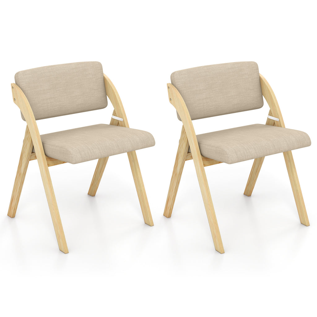 Folding Kitchen Dining Chairs Set of 2 - Natural