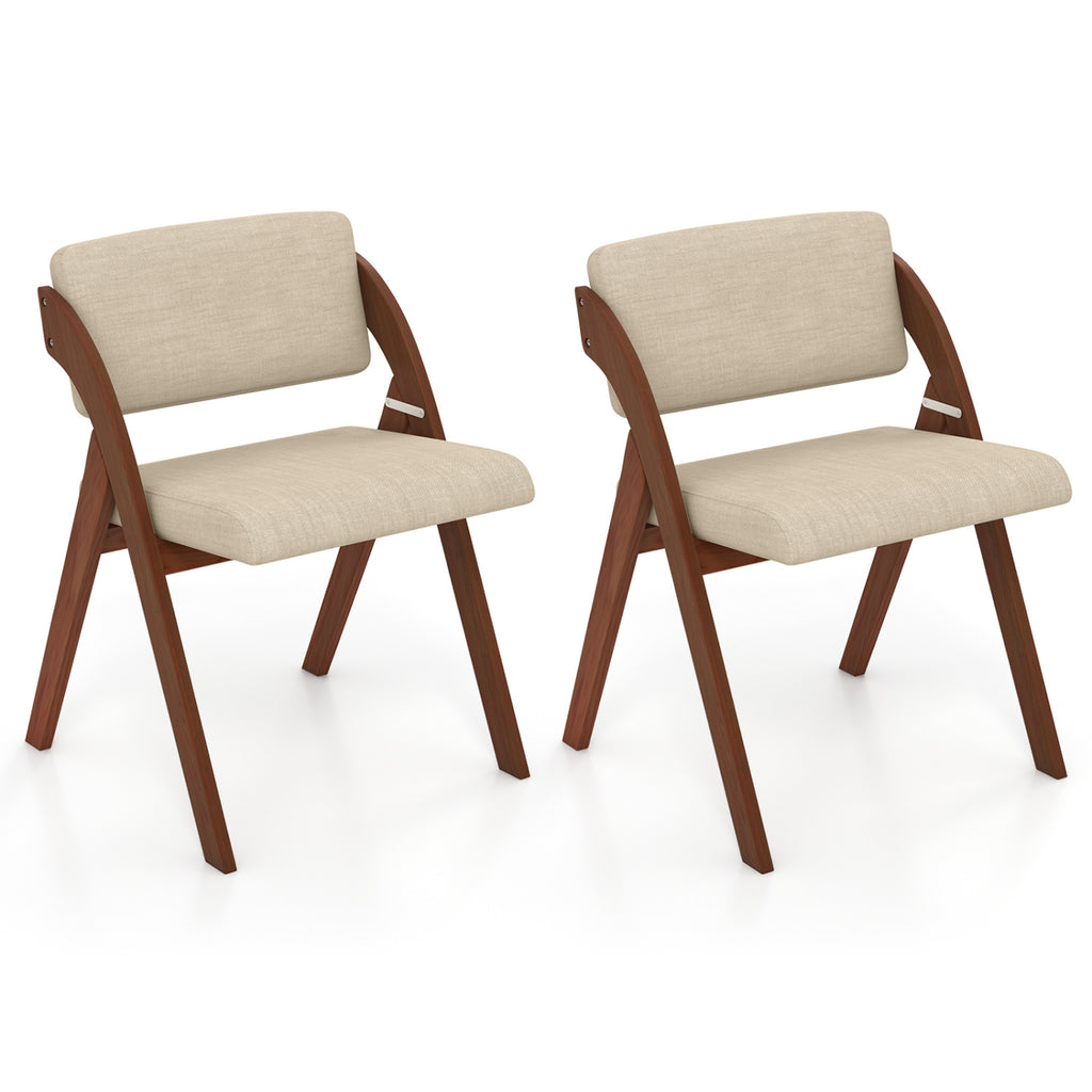 Folding Dining Chairs Set of 2 - Walnut