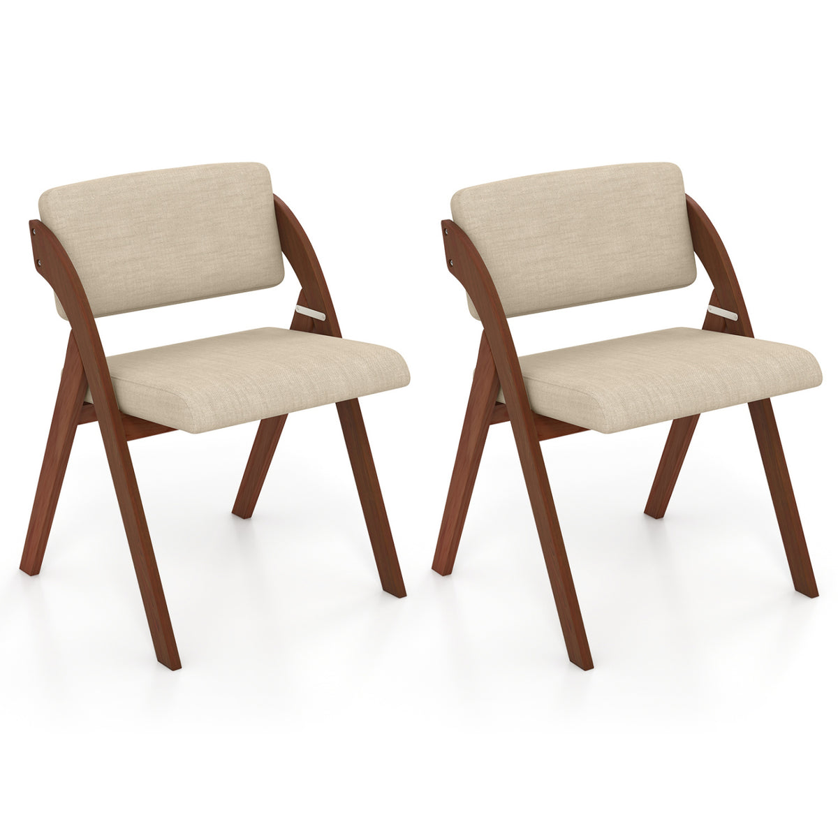 Folding Dining Chairs Set of 2 - Walnut