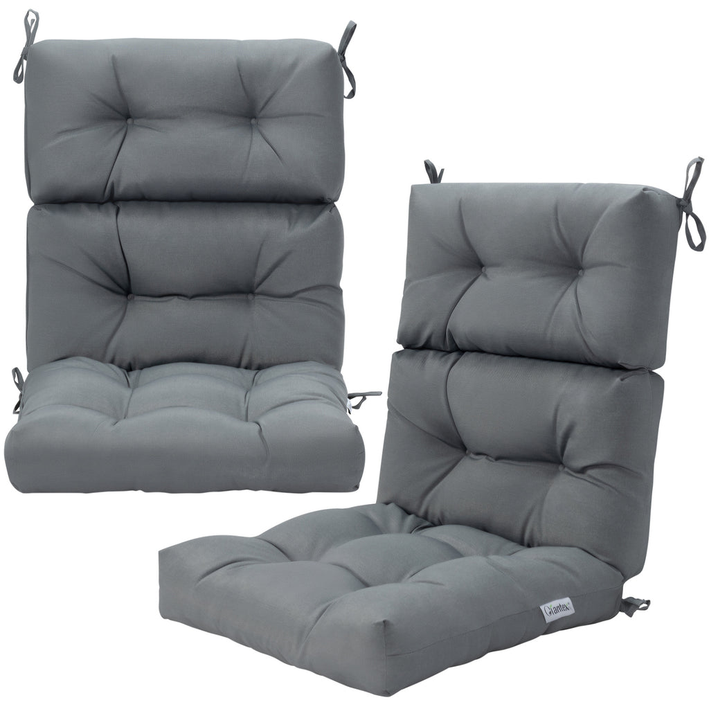 Set of 2 High Back Chair Cushion with Adjustable Height