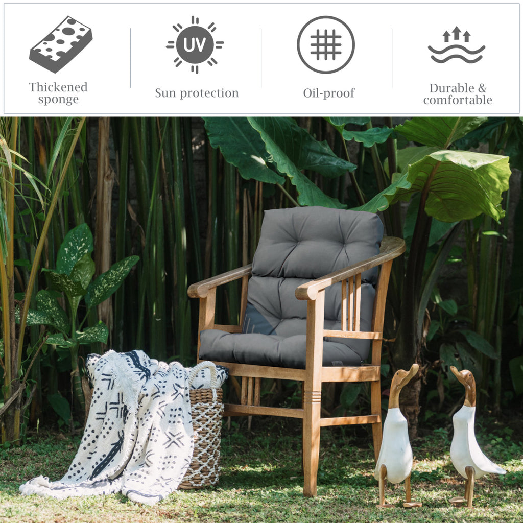 Set of 2 High Back Chair Cushion with Adjustable Height