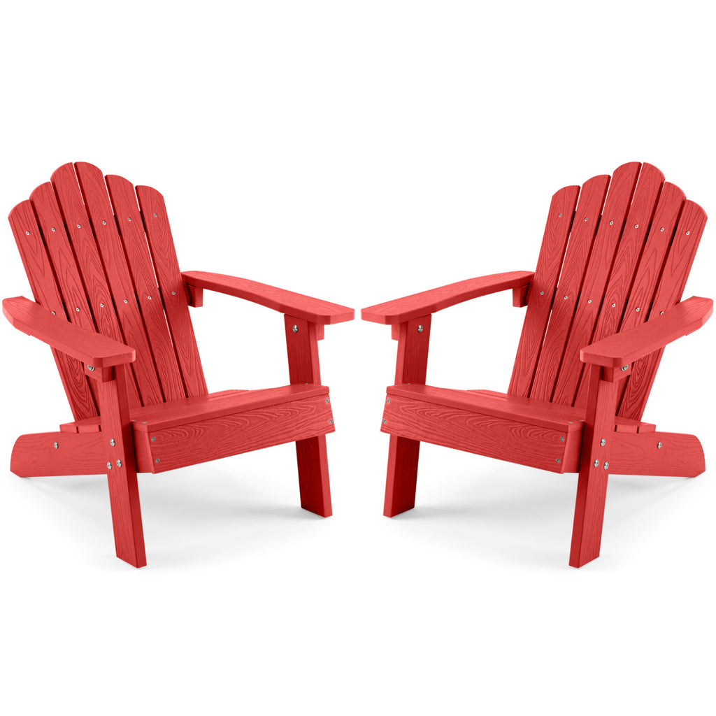 Set of 2 Kids Adirondack Chairs All-weather Outdoor for Children with