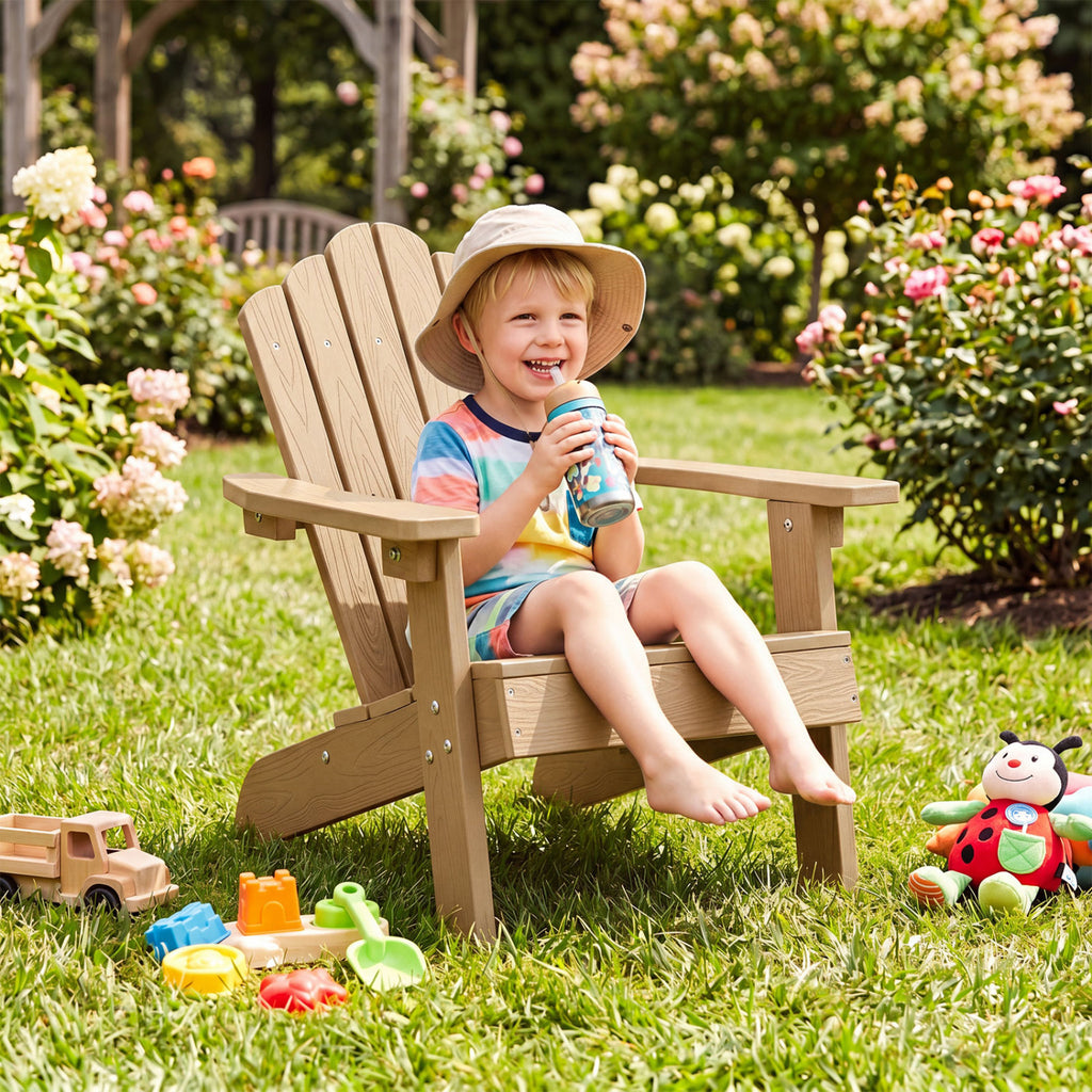 Set of 2 Kids Adirondack Chairs All-weather Outdoor for Children with
