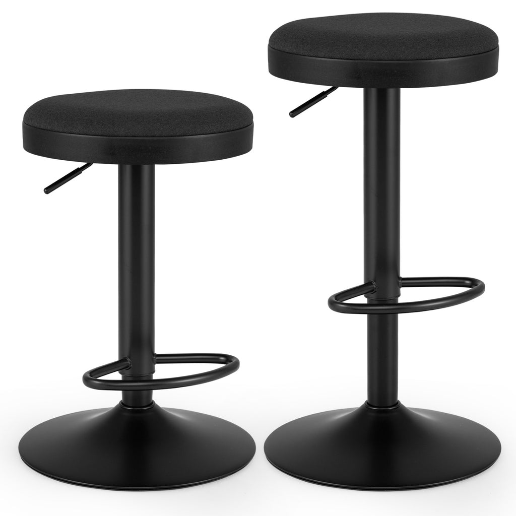 Kitchen Bar Stools Set of 2, Black - Adjustable Height
