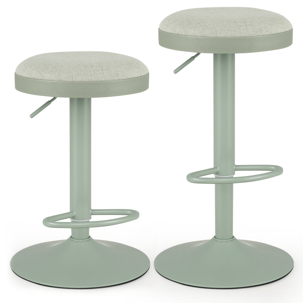 Kitchen Bar Stools Set of 2, Green - Height Adjustable