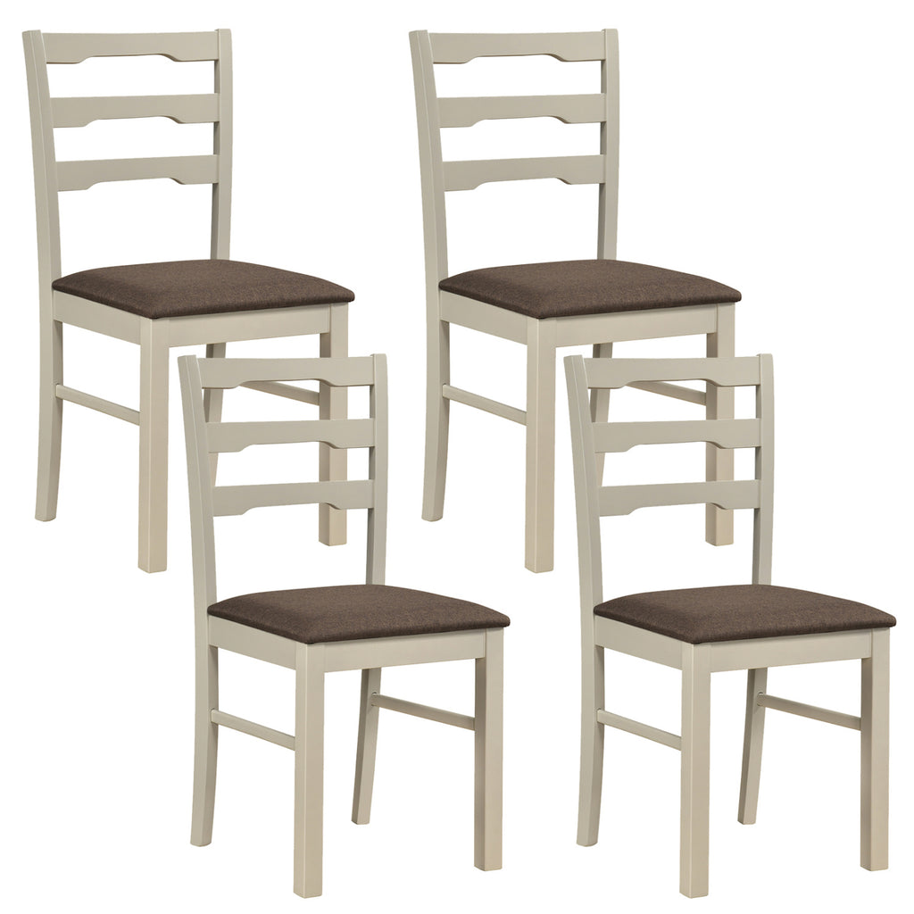 Linen Upholstered Dining Chairs Set of 4 - White