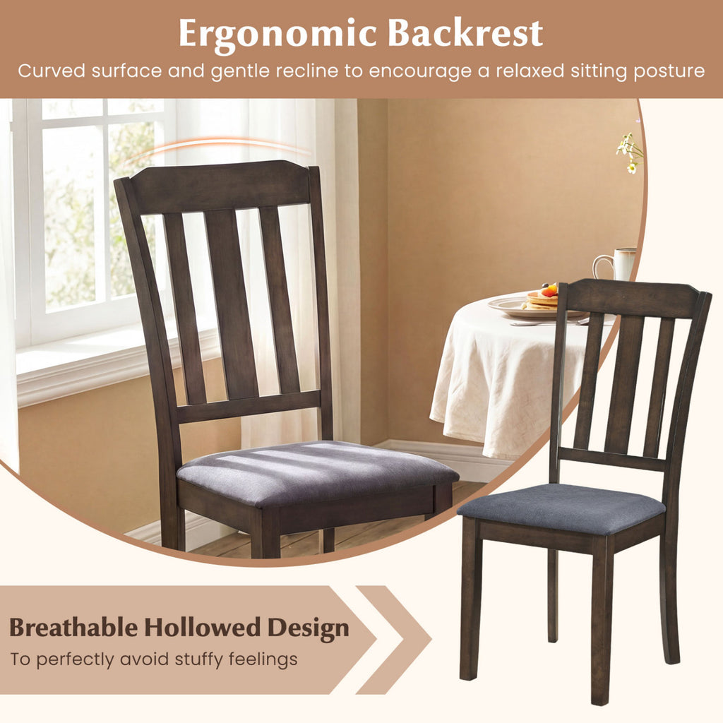 Rubber Wood Dining Chairs Set of 2 - Brown