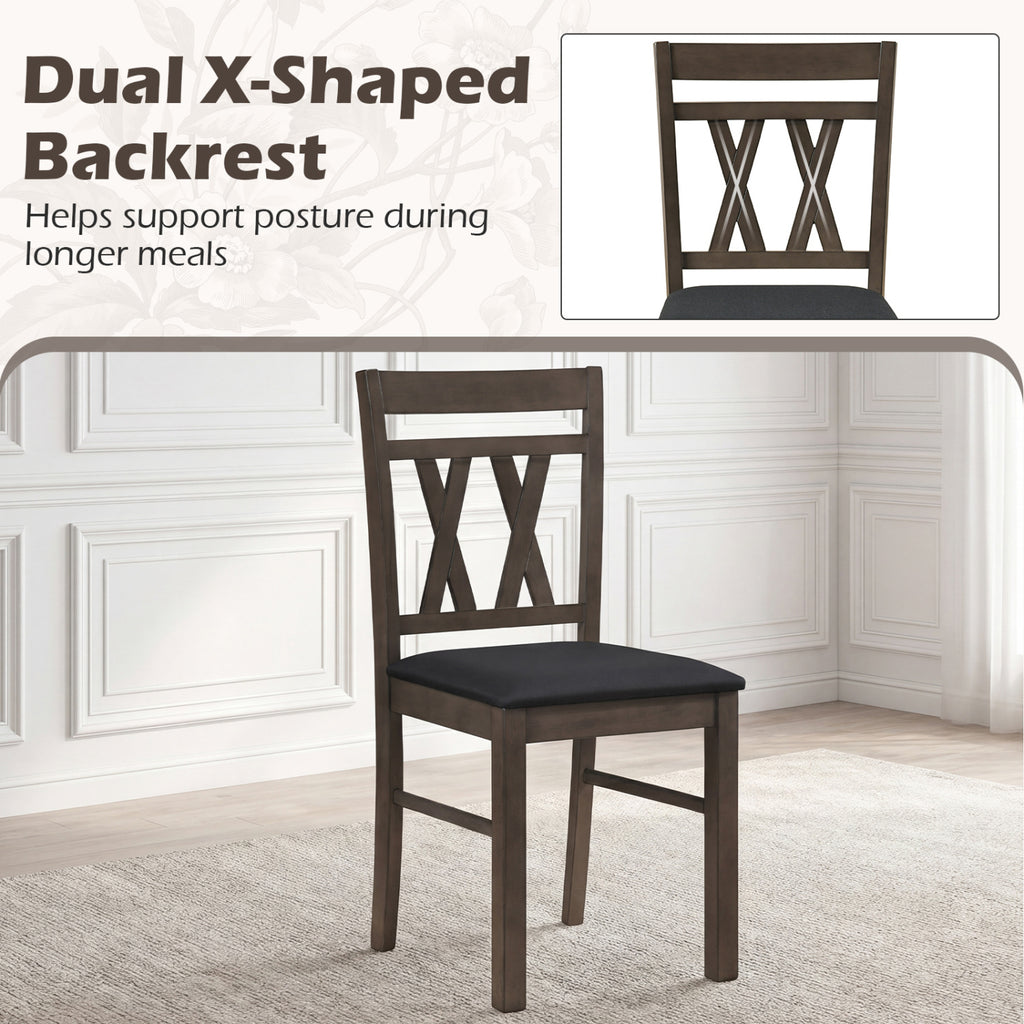 Linen Upholstered Kitchen Chairs Set of 2 - Rustic Gray
