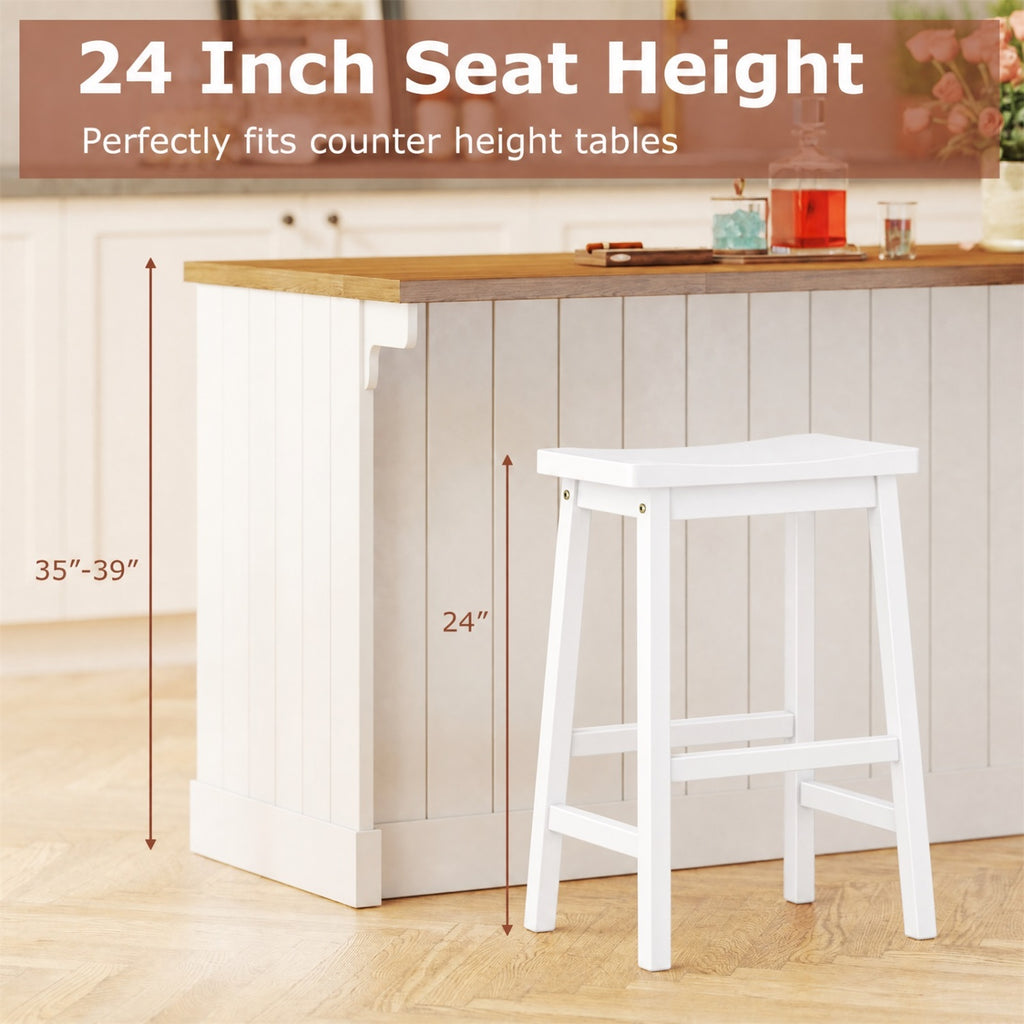 Counter Height Stools Set of 2 - 24 inch, Beige