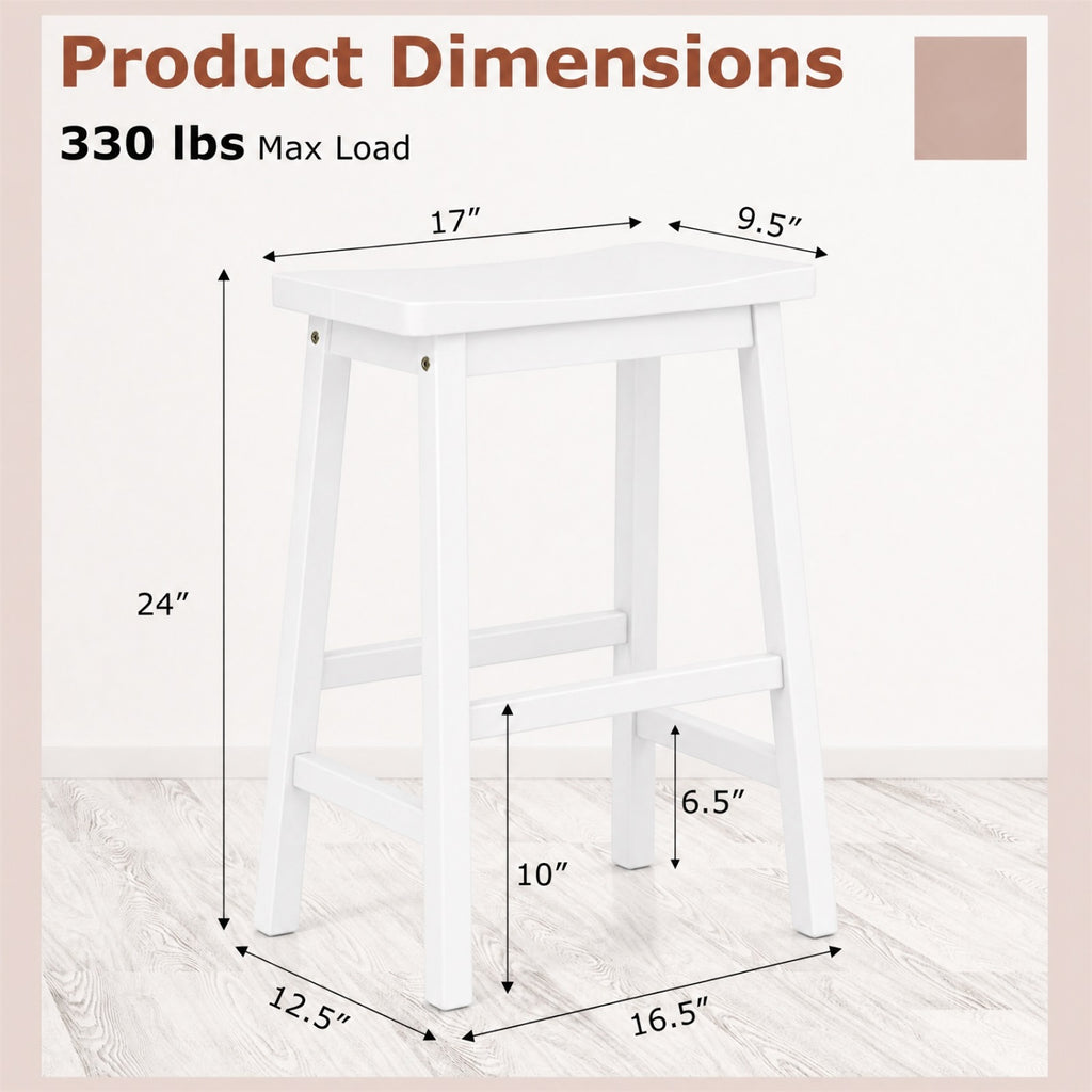 Counter Height Stools Set of 2 - 24 inch, Beige