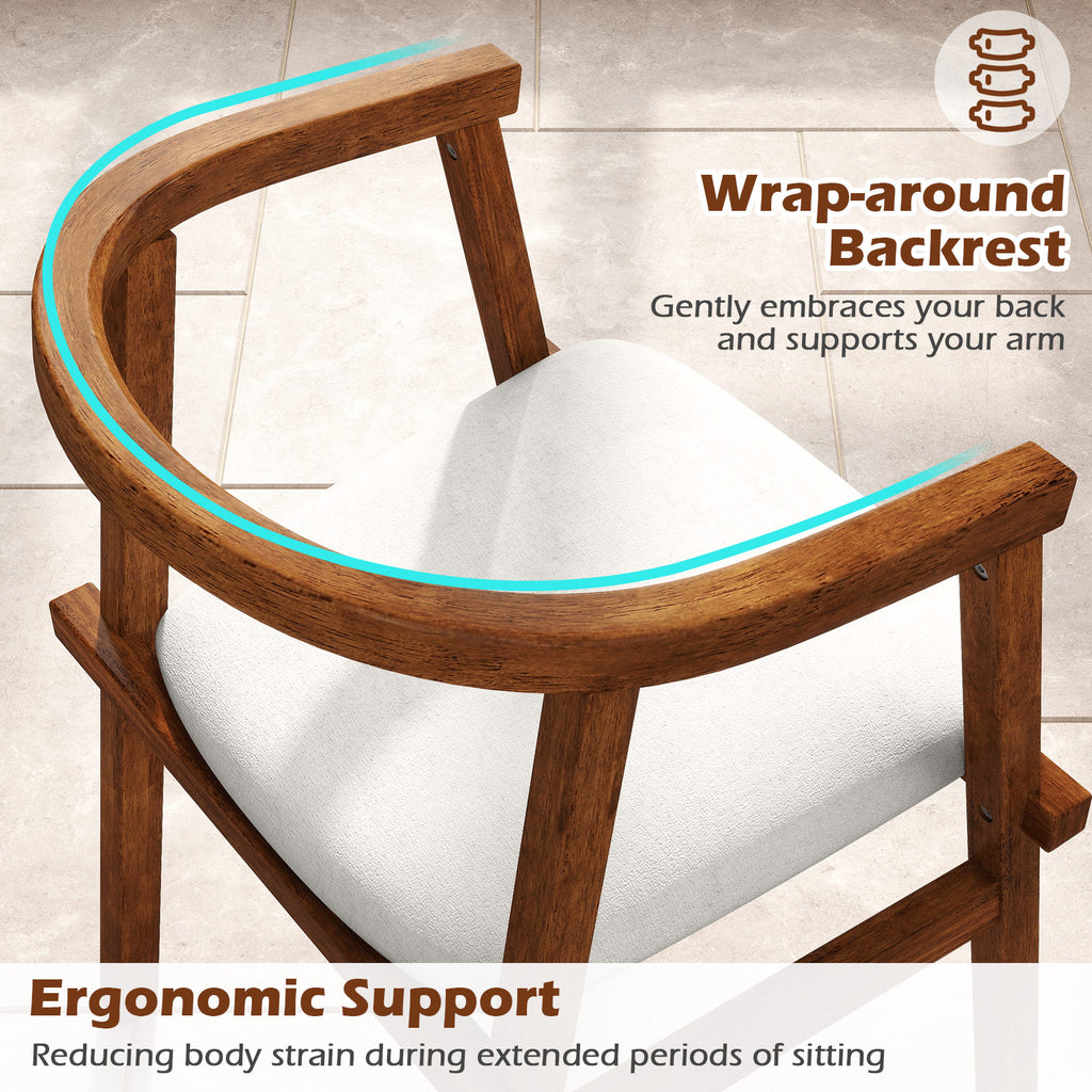 Dining Room Chairs Set of 2 Rubber Wood Walnut