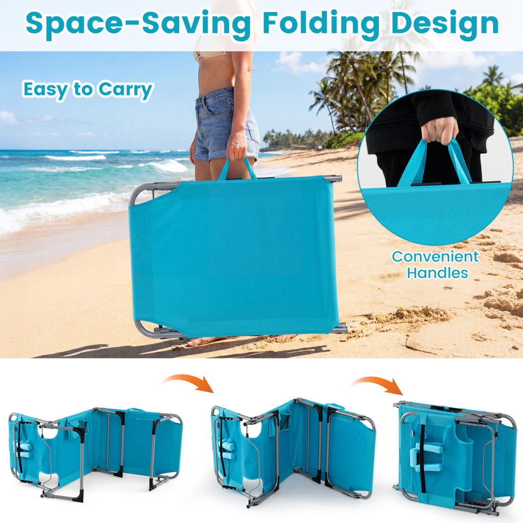 Set of 2 Portable Folding Chaise Lounge Chair with 4-Position