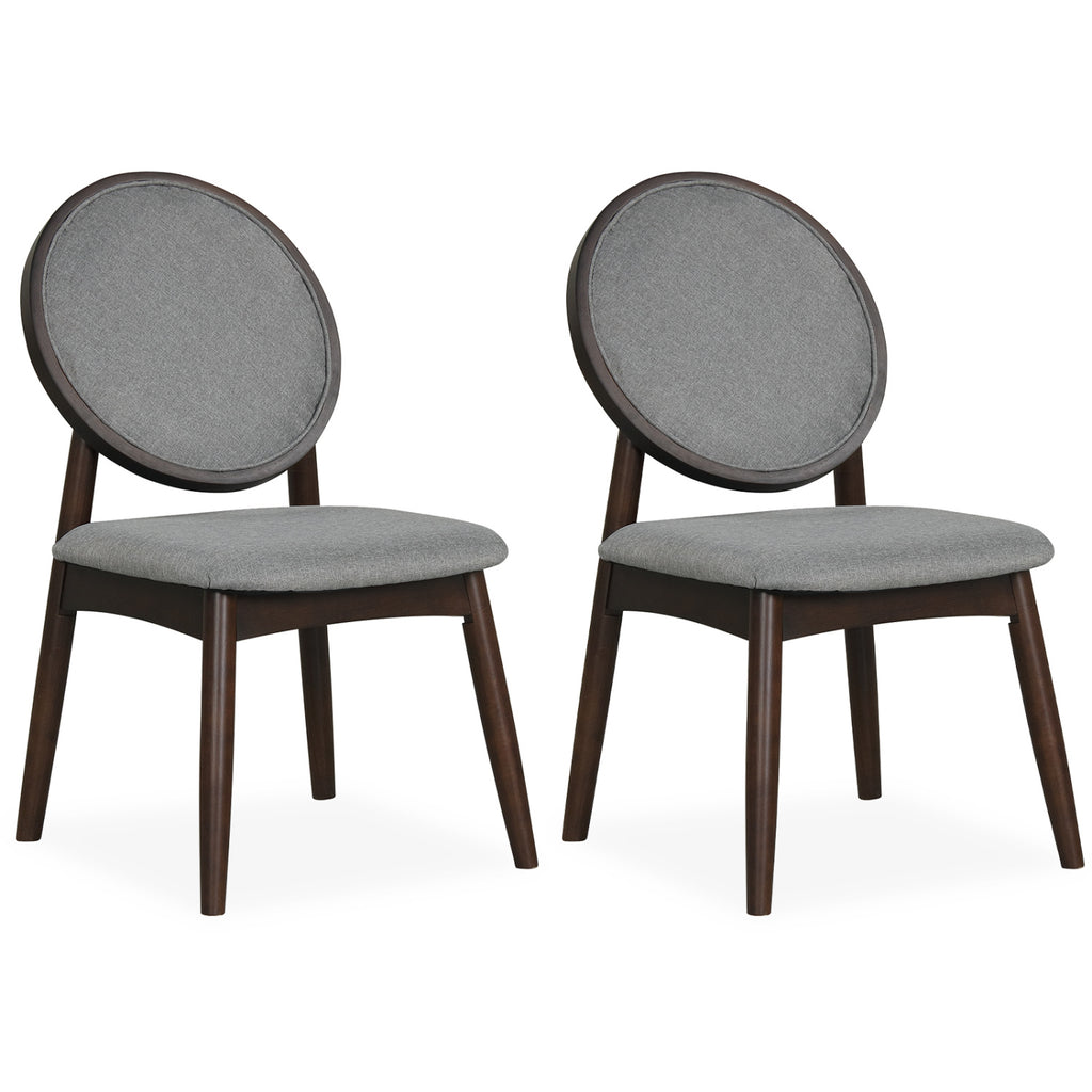 Upholstered Linen Fabric Kitchen Dining Chair - Black