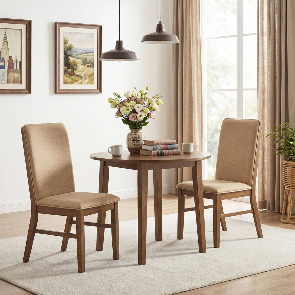 Upholstered Dining Chairs Set of 2 - Brown
