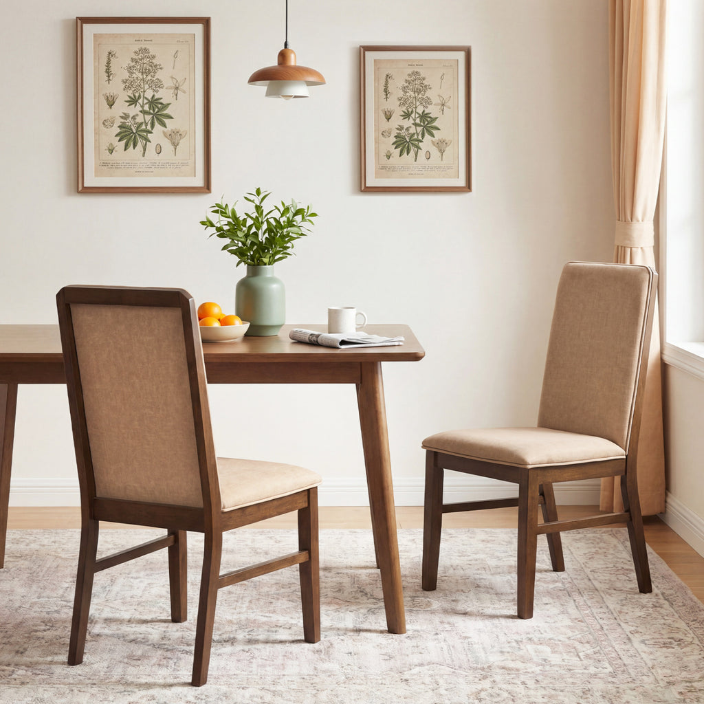 Upholstered Dining Chairs Set of 2 - Brown