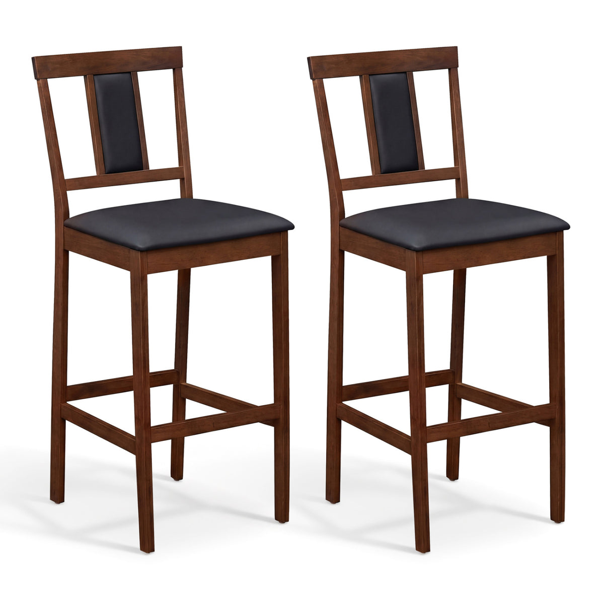 Set of 4 Upholstered Bar Stools 29.5" - White Padded Seat