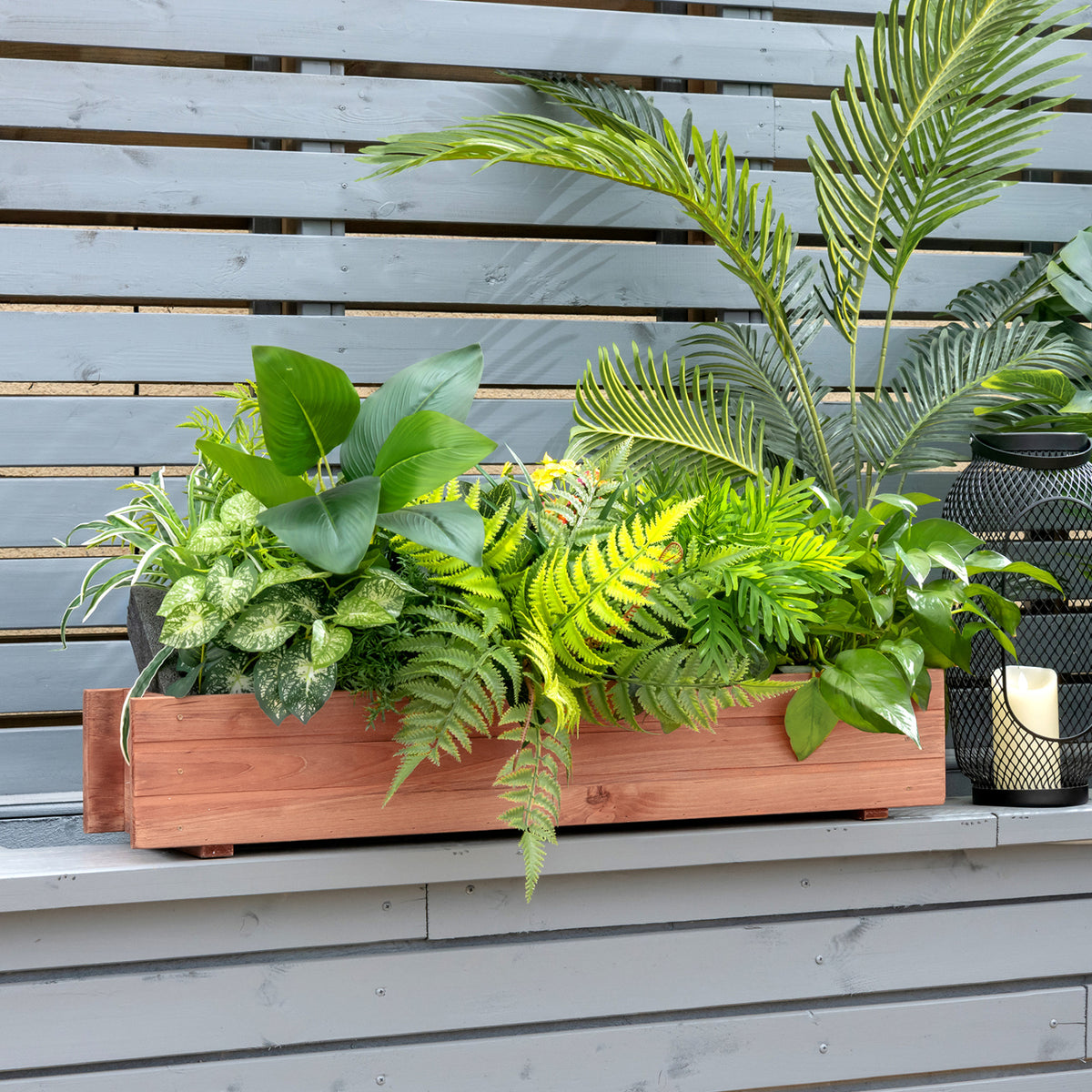Set of 2 Wooden Decorative Raised Garden Bed for Yard and Window