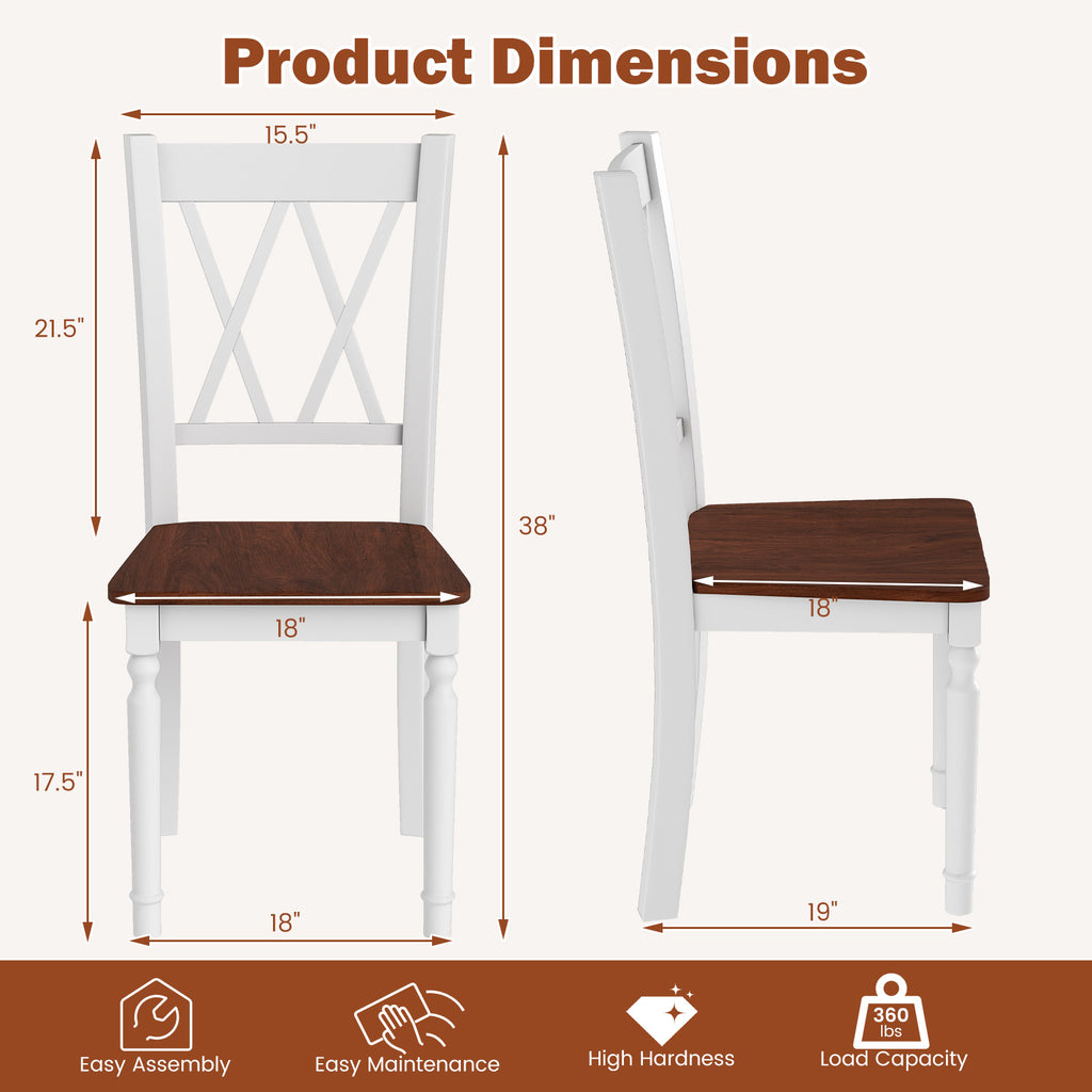 Farmhouse Kitchen Chairs, Set of 2 - Style 2