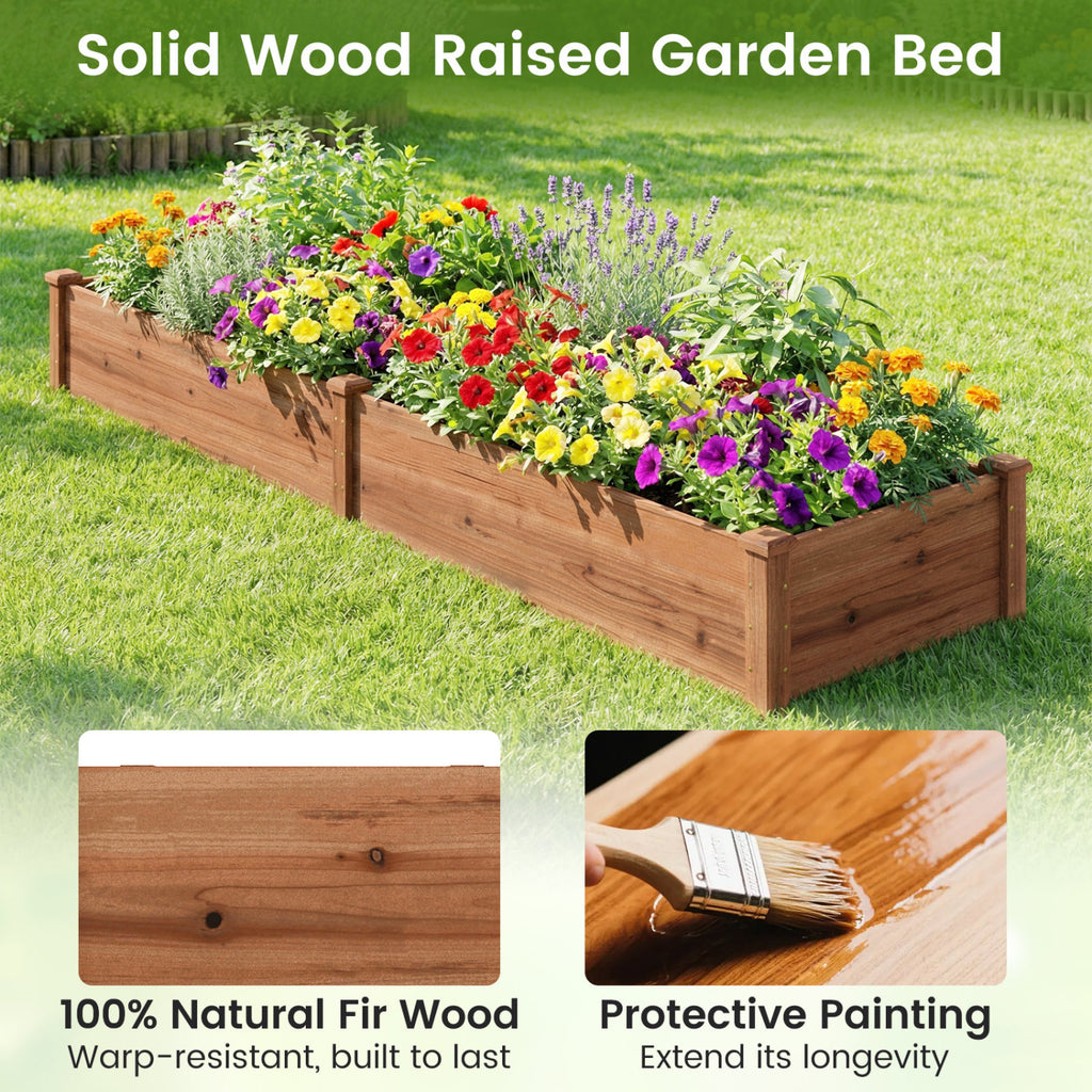 Set of 2 Wooden Vegetable Raised Garden Bed for Backyard