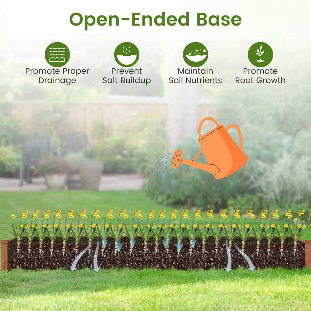Set of 2 Wooden Vegetable Raised Garden Bed for Backyard