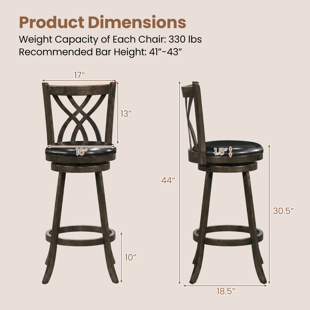 Counter Height Bar Stools Set of 4 - Gray